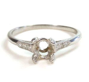 Antique Art Deco Mounting Setting Platinum Hold 5-5.5MM Ring Sz 6.25 UK-M 1920's - Picture 1 of 11