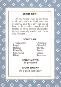 Card - Scout Oath Law Motto Slogan National Issue -Mint- printed 1970s -  C36 - Picture 1 of 1