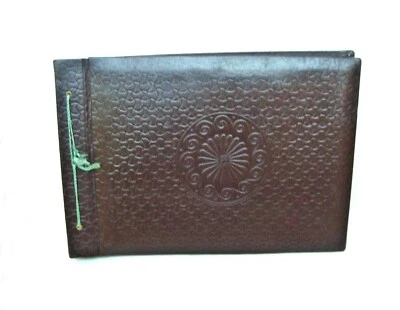 Vintage luxury leather photo album Wedding album. Family scrapbook NOT USED - Image 1 of 4