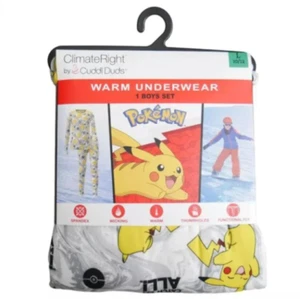 Pokémon Pikachu Base Layer Thermal Set Kids Size L 10-12 Warm CHRISTMAS GIFT NEW - Picture 1 of 3