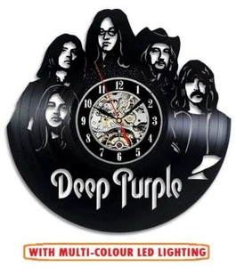 Deep Purple LED Light Remote Control Vinyl Record LP Wall Clock Decor Art - Picture 1 of 3