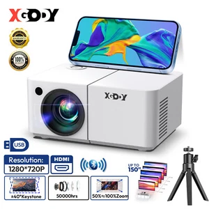 XGODY Projector Outdoor 4K Bluetooth WIFI Home Theater Movie Bundle with Bracket - Picture 1 of 14
