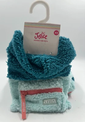 Justice Fashion Unisex Blue Zip Pocket Hoodie For Pets Dogs Cats Sizes XS-M - Image 1 of 4