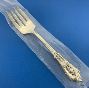 Wallace Sterling Silver 925 Rose Point 7 1/4" Small Cold Meat Serving Fork - Picture 1 of 7