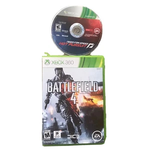 Xbox 360 Game Lot Of 2 Need For Speed Hot Pursuit Battlefield 4 Tested Racing - Picture 1 of 7