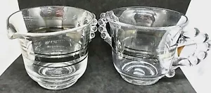 Vintage Imperial Glas Klar Kerzendocht Zucker & Milchkännchen Set mit Silberrand - Bild 1 von 9