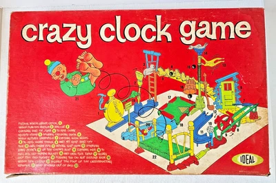 VTG 1964 Ideal Crazy Clock Game Complete Mechanical Action Toy – VG - Image 1 of 4