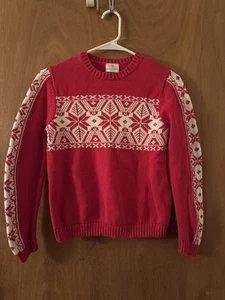 Hanna Anderson Red Snowflake Sweater Kids Size 180 (medium 10-12) - Picture 1 of 5