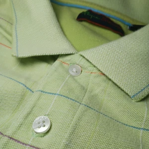 Vtg Payne Stewart 100% Cotton Knit Golf Polo Shirt Mens Sz L Green Plaid - Picture 1 of 7