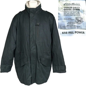 Eddie Bauer Black Goose Down Parka Coat Premium Quality 650 Fill Mens 4XL Tall - Picture 1 of 10