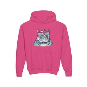 Kids Hippo Hoodie, Animal Hoodie, Sweatshirt for Kids, Birthday Gift, Unisex - Picture 1 of 15