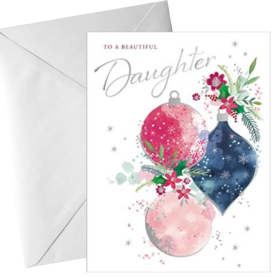 RSW INTERNATIONAL Weihnachten Karte für Tochter Mit Weiß Umschlag Familie und Freunde