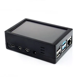 BerryBase Gehäuse für Raspberry Pi 4 und 3,5" Display, schwarz - Afbeelding 1 van 6