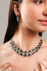 Indian Bollywood Gold Plated Kundan Choker Bridal Necklace Earrings Jewelry Set - Picture 1 of 5