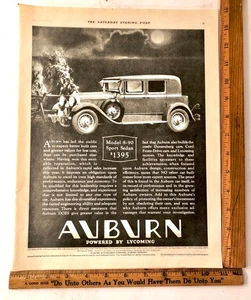 Oldtimer 1929 Auburn Automobil Werbeschild Original Reklame - Bild 1 von 7