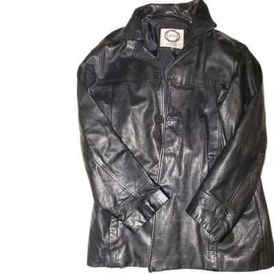 男式 Wilsons 皮革 M. Julian Moto 夹克成人中号黑色  — 第 1/3 张图片