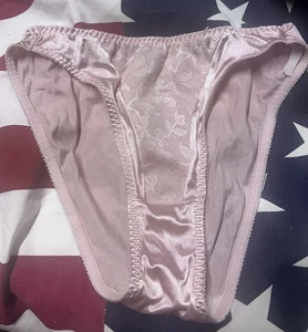Braguita de bikini vintage Vanity Fair satinada elástica brillante talla 7 bonita rosa - Imagen 1 de 6