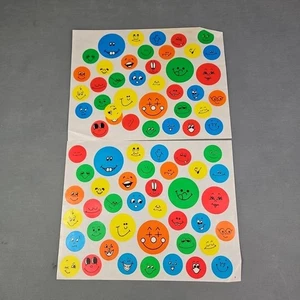 Fogli adesivi grandi vintage anni 80 Highlights Happy Faces quantità 2 scrapbooking - Foto 1 di 8