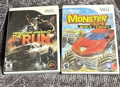 Monster 4 x 4 world circuit and Need for speed the run Wii Nintendo Wii - Image 1 of 3
