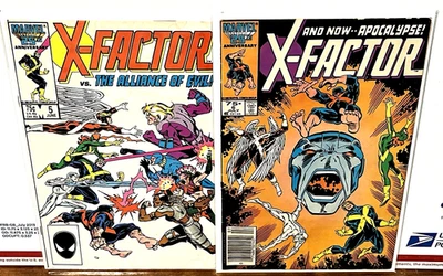 X-FACTOR #5 & 6 1ST APP APOCALYPSE (Cameo & Full)  NEWSSTAND  1986  X-MEN  KEYS - Image 1 of 4