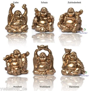 6 pz varie figure di Buddha, H: 6,50 cm, portafortuna - Foto 1 di 1