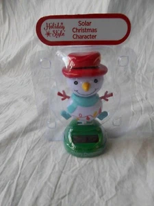 NEW Solar Powered Dancing Dancer Merry Christmas Snowman Frosty Bobble Head Toy - Picture 1 of 3