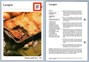 Lasagne #10 Pasta & Rice Hamlyn All-Colour Cookery Card - Picture 1 of 1