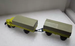 1/87 HO TRAIN SCALE WIKING KRUPP TITAN COVERED TRUCK AND TRAILER YELLOW - Picture 1 of 4