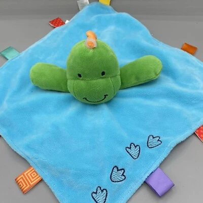 Taggies Green Dino Dinosaur Baby Rattle Security Blanket Lovey Lovie 2015 - Image 1 of 4