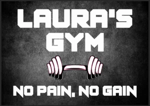 Personalised Gym Sign no pain no gain door plaque Home Gym gift garage Muscle - Picture 1 of 1