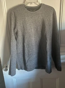 Banana Republic Waffle Knit Crew Pullover Heather Gray Size XL Cotton Blend Mens - Picture 1 of 6