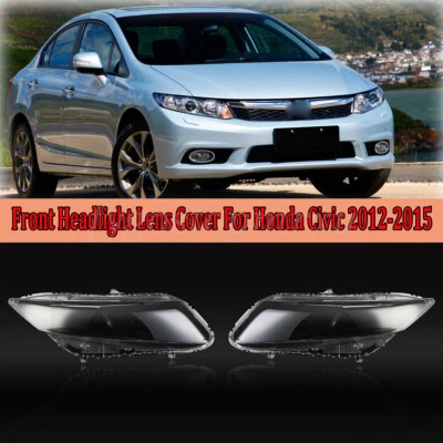 2x Front Headlight Headlamp Lens Cover For Honda Civic 9th 2012 2013 2014 2015 - image 1 of 4