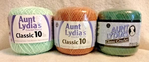 Aunt Lydia's Crochet Thread - Mixed Lot of 3 Colors - 100% Merc Cotton - New - Picture 1 of 2