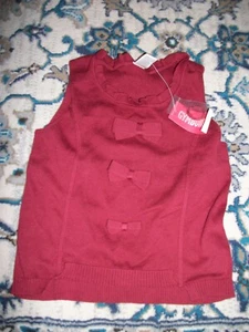 NWT Gymboree ~ Family Portrait ~ Maroon Bow Sweater Vest - Size 7 - Picture 1 of 1