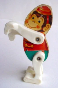 Vintage 1960s Fisher Price #900 Circus Amusement Monkey Figure Wood Plastic - Picture 1 of 11