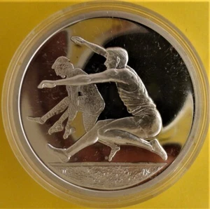Grecia 10 euro 2003 PROOF "2004 Olimpiadi estive ad Atene-Salto in lungo" Argento UNC - Foto 1 di 2