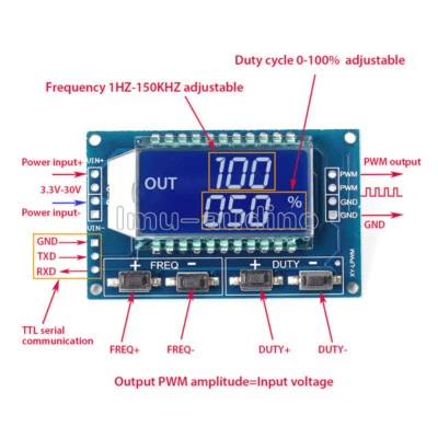 Signal Generator PWM Pulse Frequency Duty Cycle Square Wave Adjustable Module - Bild 1 von 4