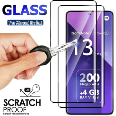 MARKENLOS 2X Schutzglas für Xiaomi Redmi Note 13 Pro+ 5G 2x Display +Kamera Panzerfolie