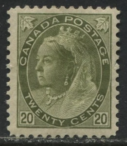 Canada QV 1897 20 cents Numeral mint o.g. - Bild 1 von 1