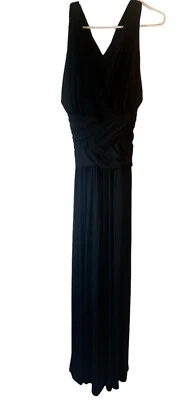 Maxi Vestido Revolve Halston Heritage Talla 12 Negro Espalda Abierta Fiesta Formal Boda Foto 1 de 4