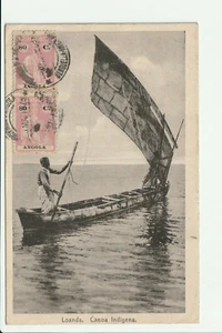 ANGOLA >> Loanda, Segelboot << alte s/w AK mit 2 Marken !! - Picture 1 of 2