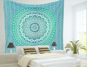 Indian Mandala Tapestry Hippie Ombre Wall Hanging Ethnic Throw Bedspread Decor - Picture 1 of 2