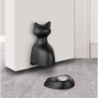 Unique Cat Design Magnetic Door Stopper Reliable Wall Protection Black