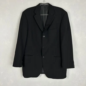 Vintage Hugo Boss men size 40R blazer sport coat black 100% virgin wool USA made - Picture 1 of 15