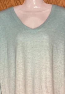 Seeing Stars Womens Blue Ombre Soft Knit Size L Top Long Slv Relaxed V-Neck NWT - Picture 1 of 7