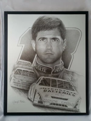 1996 Metal Print Nascar Bobby Labonte George Rebh baterias interestaduais prata - Imagem 1 de 4