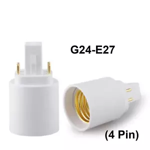 New G24 4 Pin 65mm To E27 Screw LED Light Bulb Lamp Adapter Converter Holder Lot - Picture 1 of 9