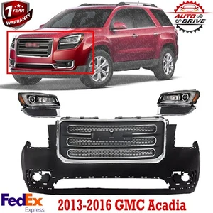 Front Bumper Cover Fascia & Head Light Assembly For 2013-2016 GMC Acadia - Picture 1 of 11
