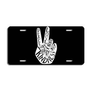 Peace and Love License Plate - Inspirational Car Tag - Picture 1 of 1