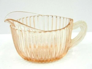 Pink Depression Glass Federal Ribbed Creamer With Handle Vintage - Picture 1 of 5